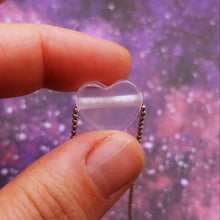 Load image into Gallery viewer, Rose Quartz heart pendant - transparent