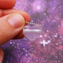 Load image into Gallery viewer, Rose Quartz heart pendant - transparent