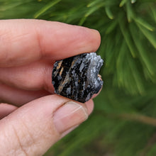 Load image into Gallery viewer, Nuummite self standing half raw half polished