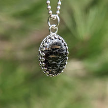 Charger l'image dans la galerie, Nuummite with magnetic Pyrrhotite inclusions in 925 silver
