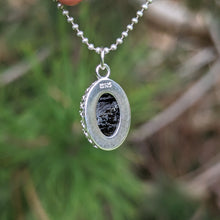 Charger l'image dans la galerie, Nuummite with magnetic Pyrrhotite inclusions in 925 silver