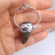 Load image into Gallery viewer, Kambaba Jasper claw with green Aventurine necklace