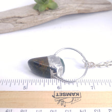Load image into Gallery viewer, Kambaba Jasper claw with green Aventurine necklace
