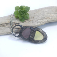 Load image into Gallery viewer, Amethyst & Unknown stone soldered necklace