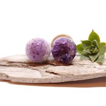 Charger l'image dans la galerie, 18mm Amethyst druzy plugs