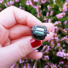 Load image into Gallery viewer, Blue Apatite point with old stock Chilean Chrysoprase necklace