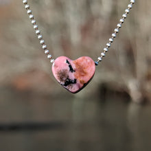 Load image into Gallery viewer, Rhodonite heart small pendant
