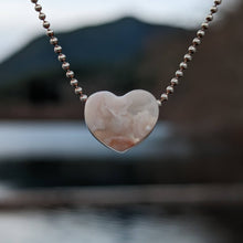 Load image into Gallery viewer, Flower Agate heart pendant

