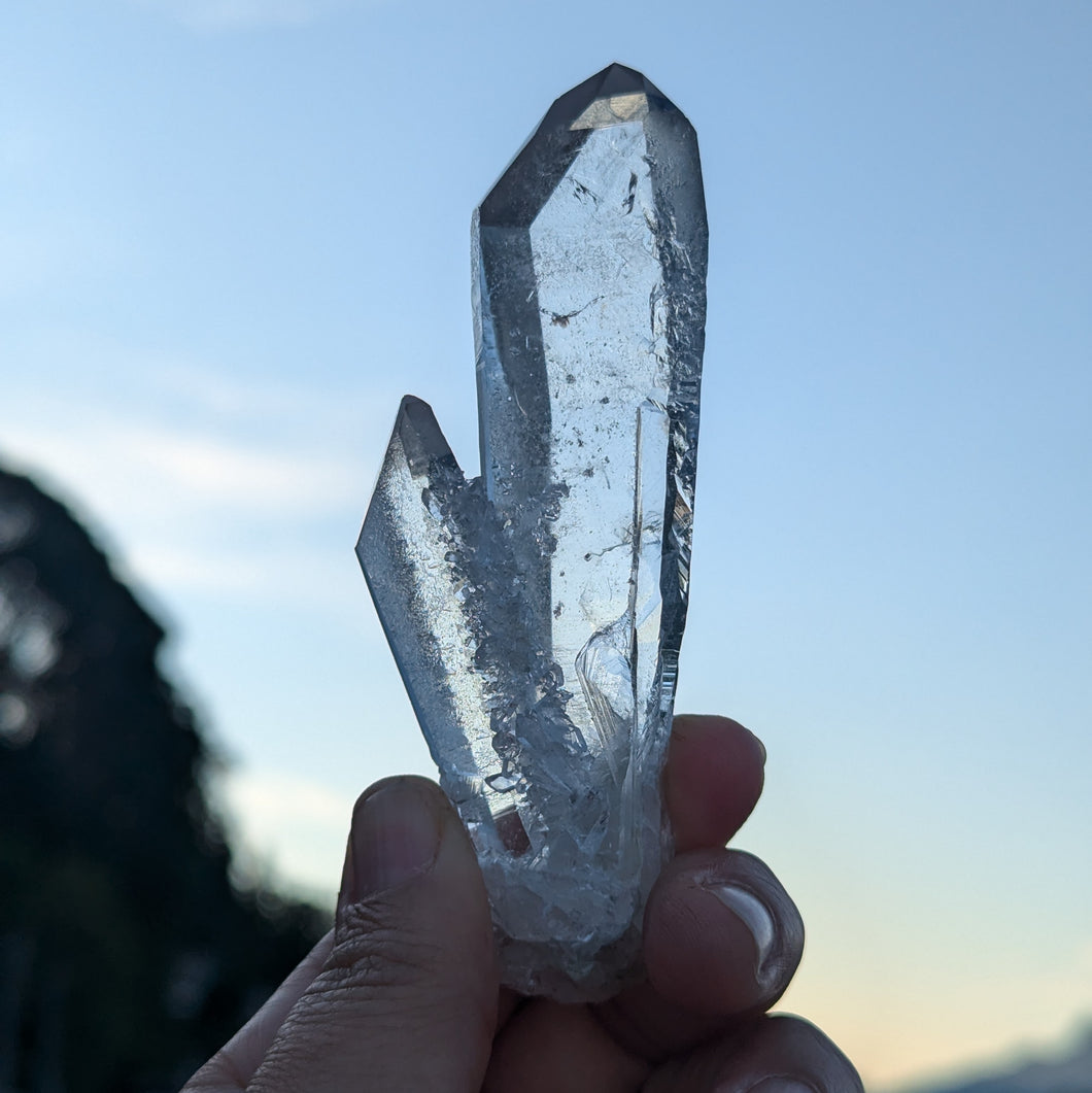 Lemurian Quartz raw crystal Twin