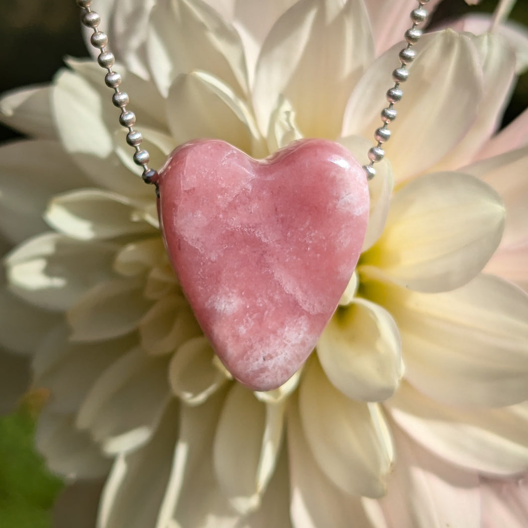 Petalite heart pendulum pendant