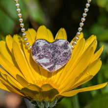 Ladda upp bild till gallerivisning, Lepidolite heart pendant #2
