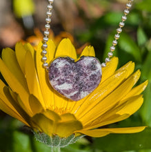 Ladda upp bild till gallerivisning, Lepidolite heart pendant #2
