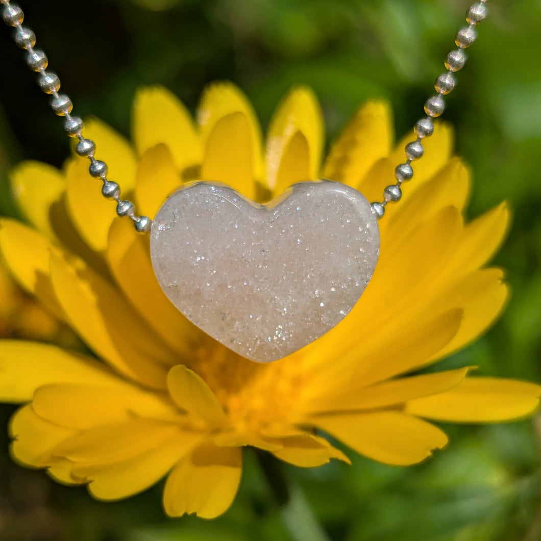 Pink Amethyst heart pendant