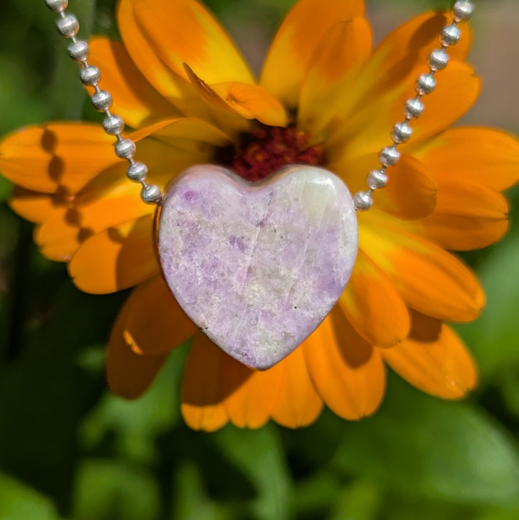 Barite heart pendant