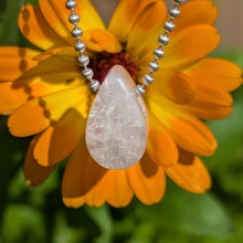 Load image into Gallery viewer, Morganite dainty teardrop pendant
