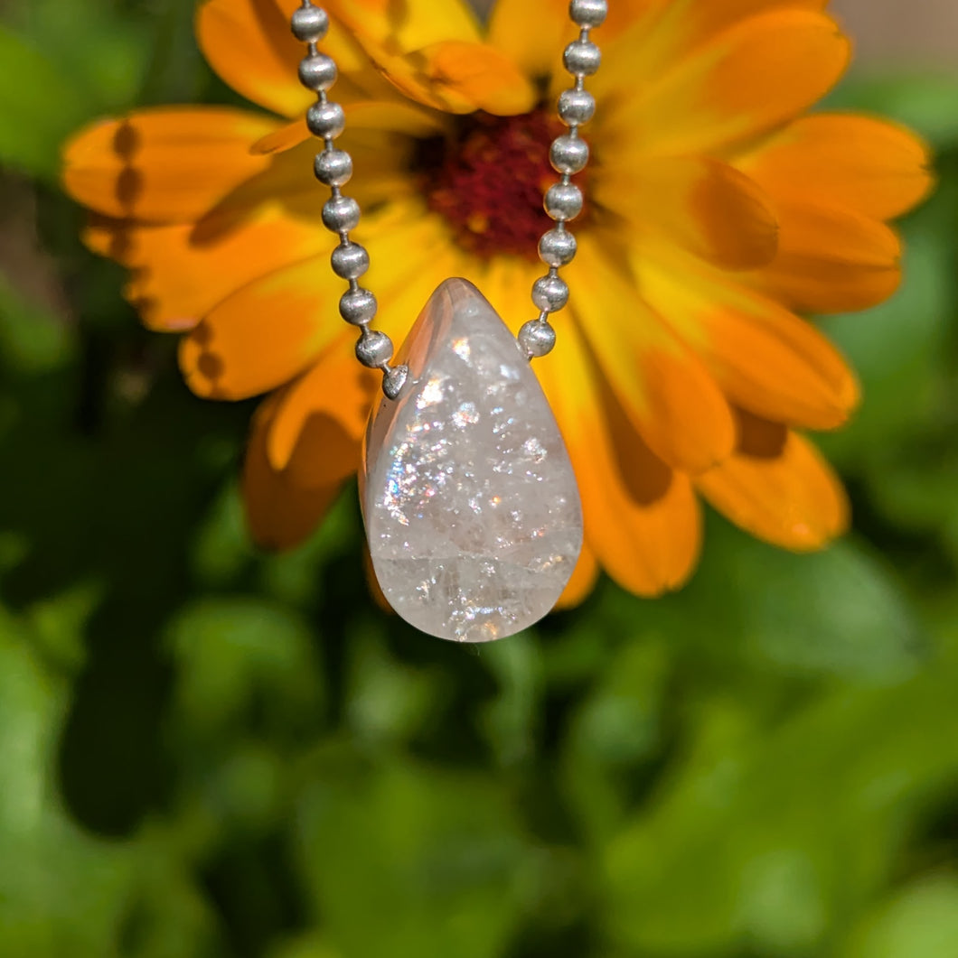 Morganite dainty teardrop pendant