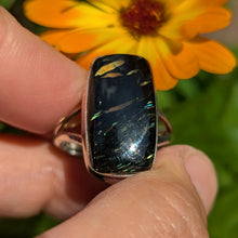 Load image into Gallery viewer, Nuummite sterling silver ring size 10
