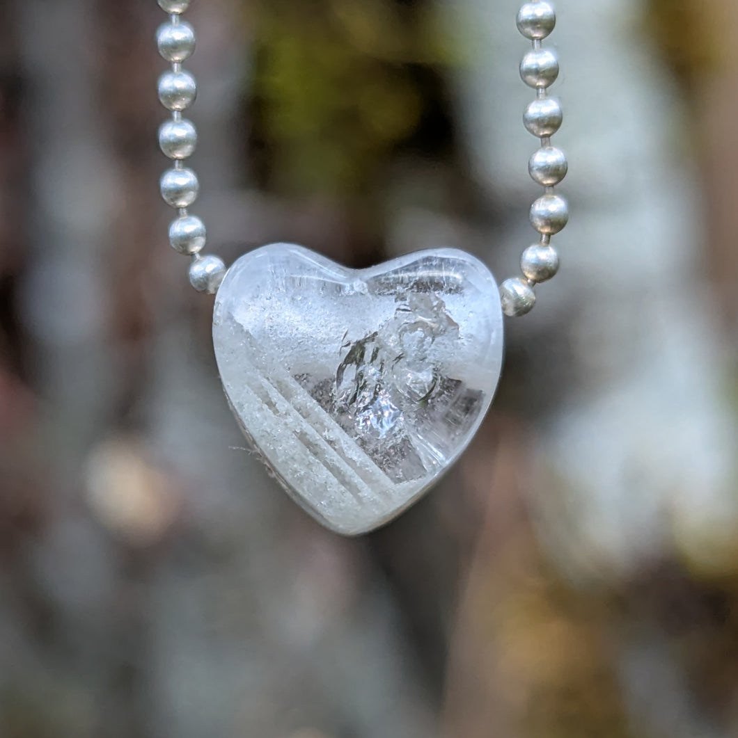Phantom Quartz small heart pendant