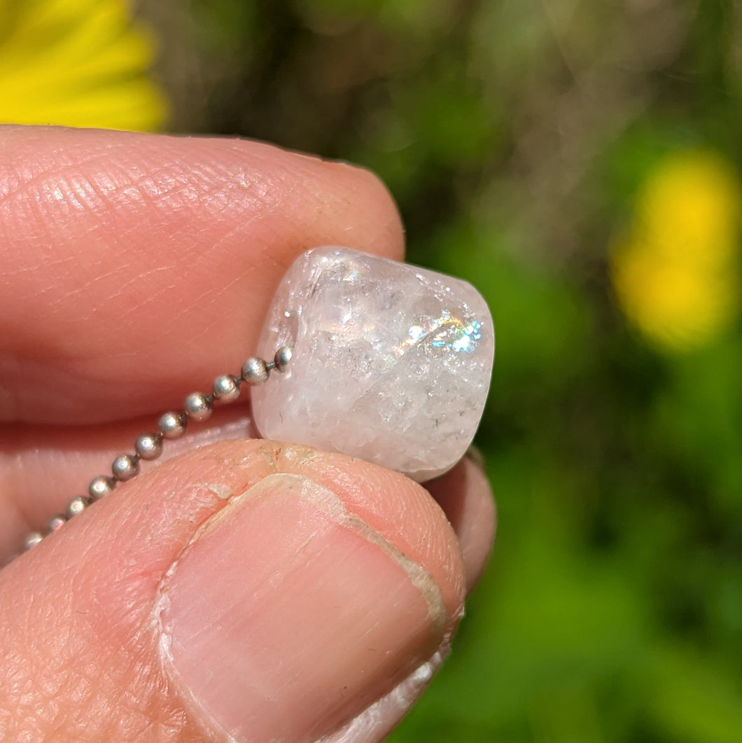 Morganite small barrel bead #1