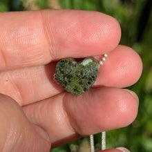 Load image into Gallery viewer, Epoidote Druzy heart pendant
