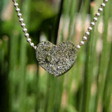 Load image into Gallery viewer, Epoidote Druzy heart pendant
