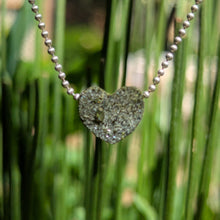Load image into Gallery viewer, Epoidote Druzy heart pendant
