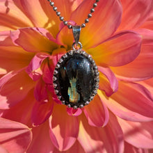 Load image into Gallery viewer, Nuummite in 925 silver bezel pendant #3
