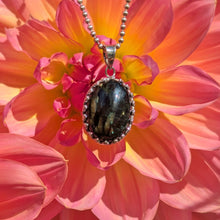 Load image into Gallery viewer, Nuummite in 925 silver bezel pendant #4
