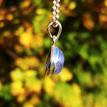 Load image into Gallery viewer, Tiny Tanzanite teardrop silver pendant
