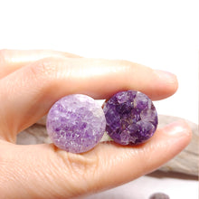 Load image into Gallery viewer, 18mm Amethyst druzy plugs
