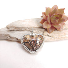 Load image into Gallery viewer, Leopardskin Jasper heart necklace

